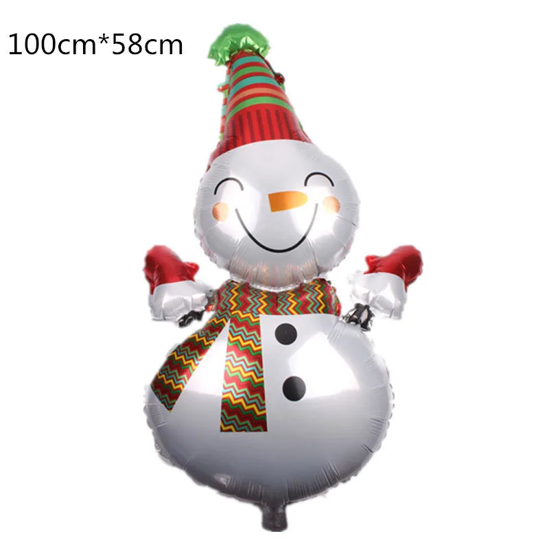 Christmas Decoration Balloons Santa Claus Snowman Aluminum Foil Letter Balloon Banner Merry Christmas Theme Party Decor Supplies