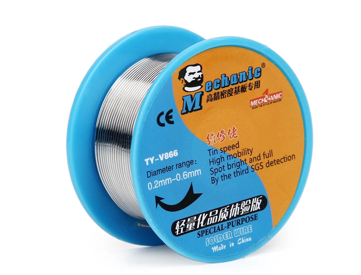 MECHANIC TY-V866 40g Mild Rosin Core 183℃ Melting Point 0.2-0.8mm High Purity Environmental Solder Wire Welding Flux Iron Cable