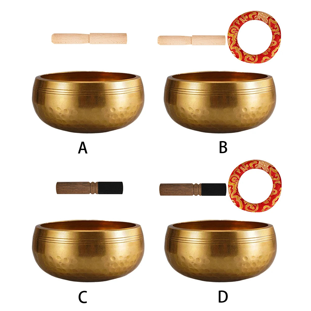 Tibetan Singing Bowl Set Meditation Singing Bowl Yoga Meditation Chanting Bowl for Yoga Chakra Healing Mindfulness Stress Relief