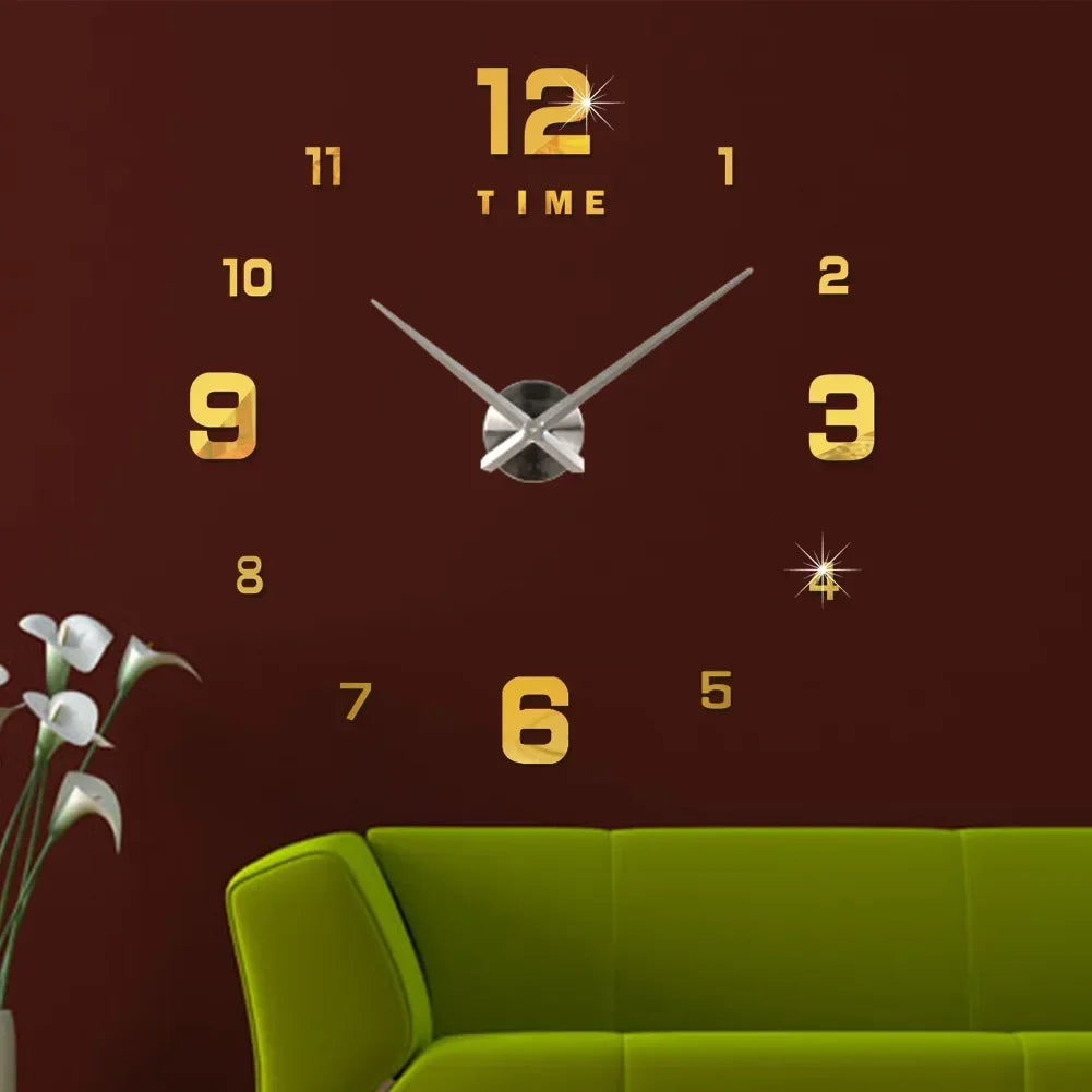 Luminous Decoration Digital Wall Clock Homes DIY Watches Frameless Decoration for Bedroom Families Living Room Stereo Led