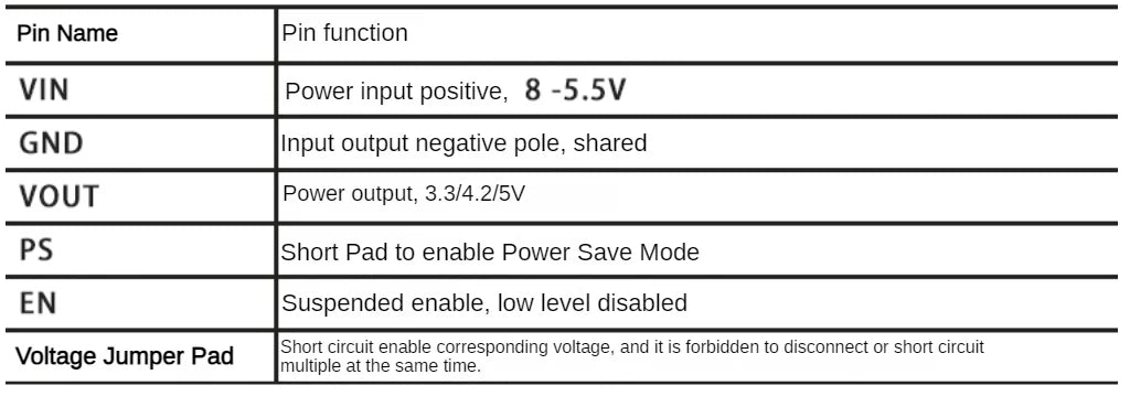 TPS63020 3.3V 4.2V 5V Lithium Battery Automatic Boost Buck Step Up Down Module XL63020 Microcontroller Power Low Ripple