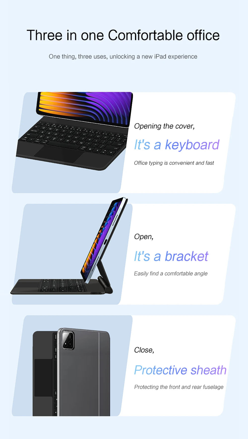 Magic Keyboard Folio For Xiaomi Pad 7 2024 Mi Pad 7 Pro 11.2" Tablet Smart Case Portuguese Spanish Korean French keyboard cover