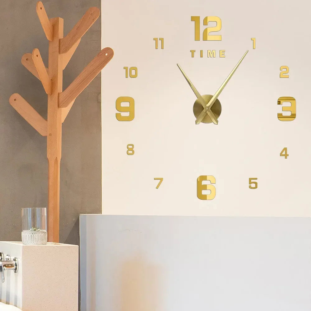 Luminous Decoration Digital Wall Clock Homes DIY Watches Frameless Decoration for Bedroom Families Living Room Stereo Led