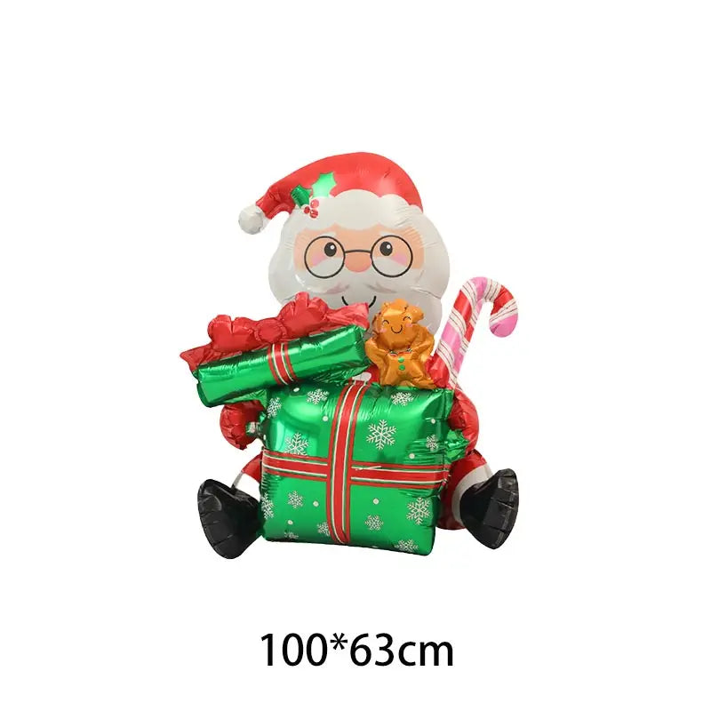 Christmas Decoration Balloons Santa Claus Snowman Aluminum Foil Letter Balloon Banner Merry Christmas Theme Party Decor Supplies