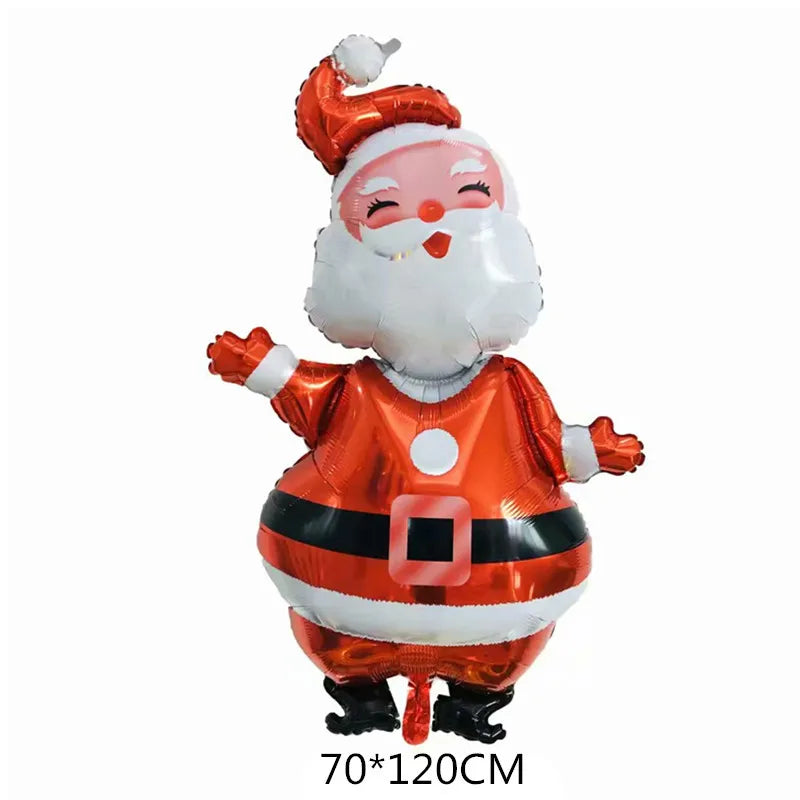 Christmas Decoration Balloons Santa Claus Snowman Aluminum Foil Letter Balloon Banner Merry Christmas Theme Party Decor Supplies