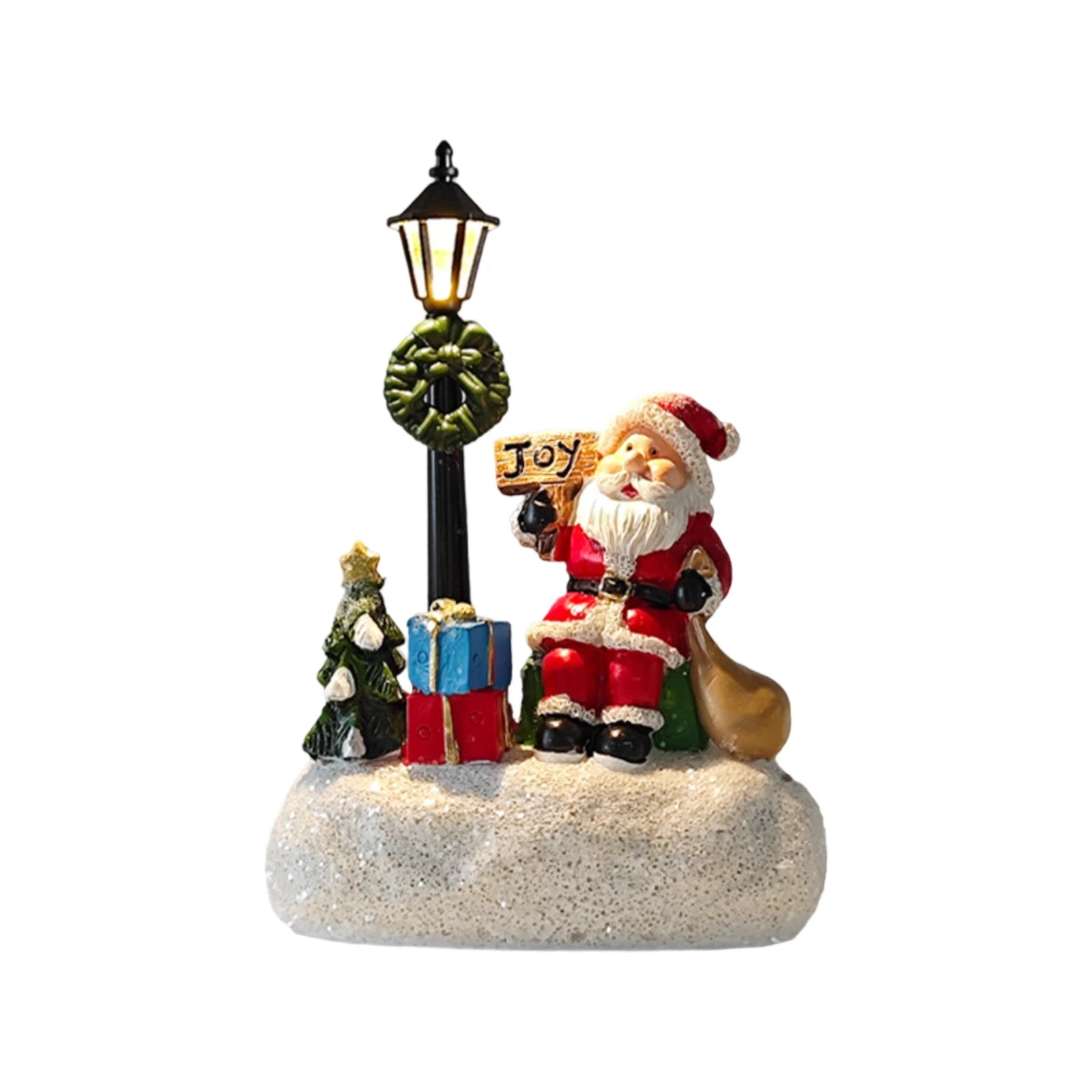 2025 New Christmas Decorations Luminous Old Man Snowman Elk Desktop Ornaments Resin Crafts Party Office Decoration Holiday Gift