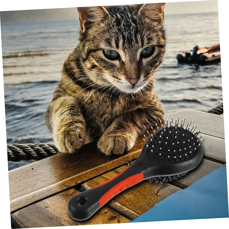 Double Sided Dog Brush Two Sided Pin Bristle Pet Brush Pet Hair Comb Dense Bristle Brush Deshedding Dog Brush Dog Pin Brush