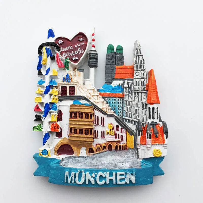 Germany Munchen 3D Fridge Magnets Tourism Souvenir Refrigerator Magnetic Sticker Collection Handicraft Gift