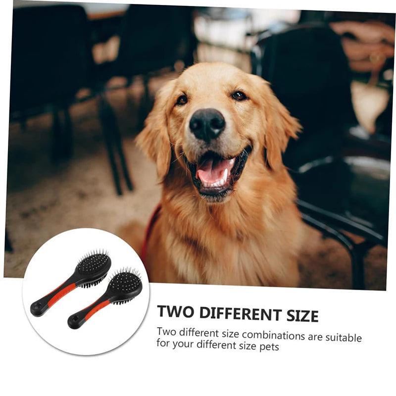 Double Sided Dog Brush Two Sided Pin Bristle Pet Brush Pet Hair Comb Dense Bristle Brush Deshedding Dog Brush Dog Pin Brush