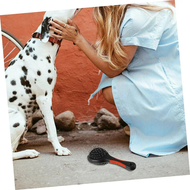 Double Sided Dog Brush Two Sided Pin Bristle Pet Brush Pet Hair Comb Dense Bristle Brush Deshedding Dog Brush Dog Pin Brush