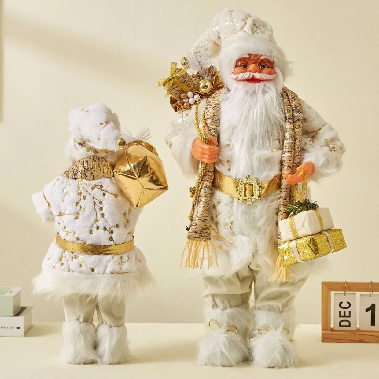 1pc Santa Claus Christmas Ornament - 12.6 inch Plastic Bird 3D Statue, Classic Holiday Decoration for Home and Kitchen, No Feath