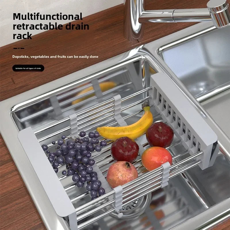 Kitchen sink retractable drainer sink drainer dish drainer basket Dish storage rack