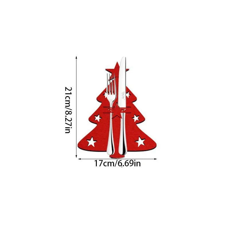 Pocket Christmas Cutlery Holder Santa Claus Knife Fork Christmas Tableware Wine Bottle Sleeves Cover Bag For Home Xmas Supplies