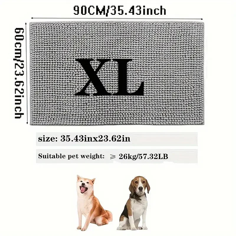 Dog Door Mat Dog Mud Mat For Muddy Paws Absorbs Moisture And Dirt Absorbent Non-Slip Washable Mat Quick Dry Indoor Door Mat
