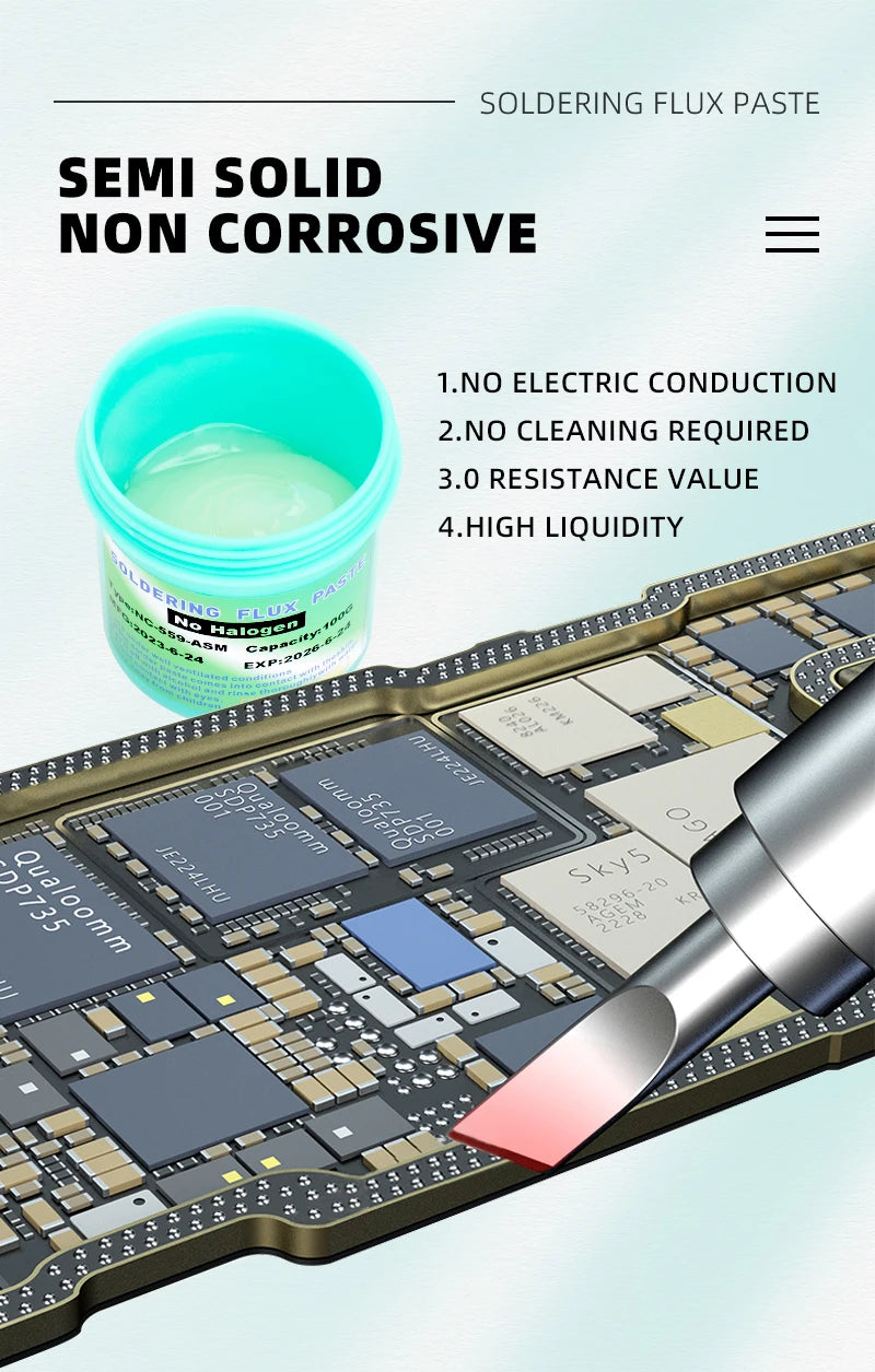Paste 100% Original NC-559-100g ASM Flux for Soldering 100g No-clean Soldering Flux Tip Refresher Soldering Pcb Repair Welding