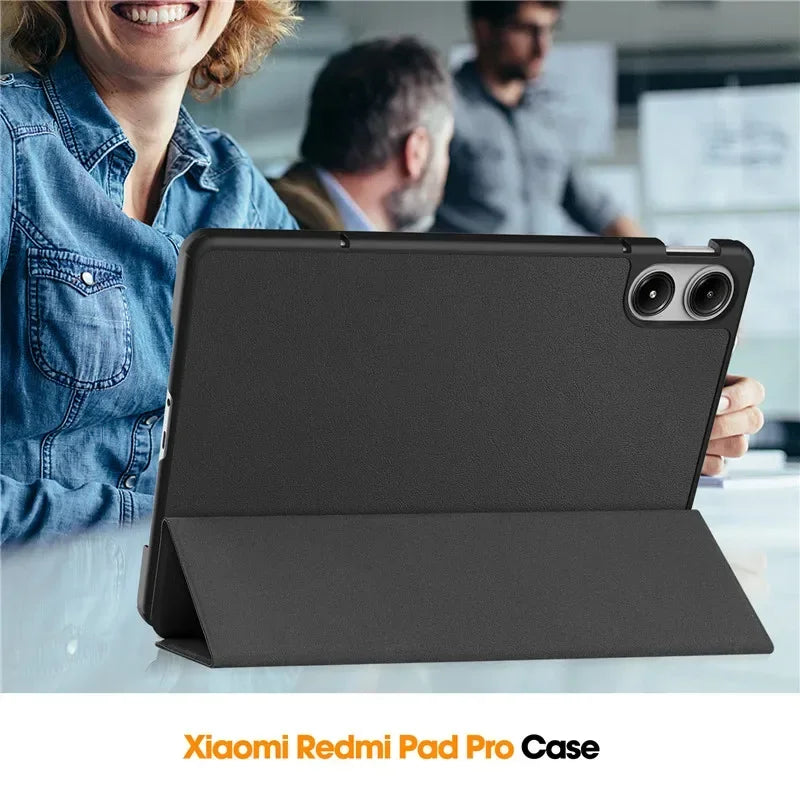 For Xiaomi Redmi Pad Pro 2024 Folding Flip Stand Case Funda for Red Mi Pad Pro 12.1 POCO Pad 12 1 Tablet Cover with Auto Sleep