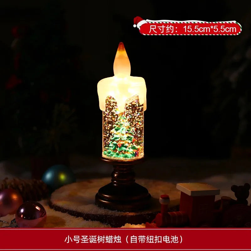 Christmas Decoration Desktop Ornaments Atmosphere Lighting Arrangement Candle Night Light Photo Props Christmas Gift
