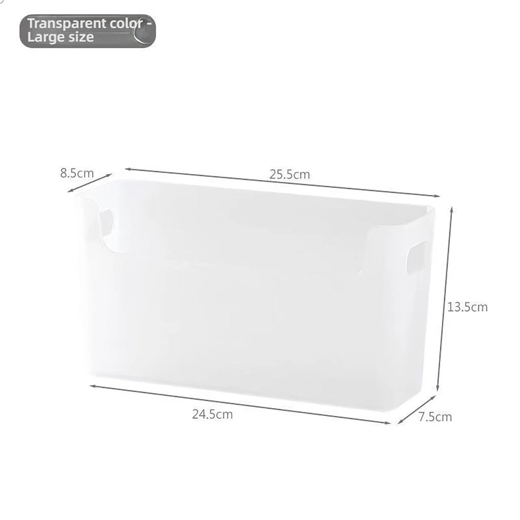 Minimalist White PP Wall-Mounted Storage Box - Self-Adhesive Cabinet Door Organizer for Kitchen, Space Saving Design (No Tools）