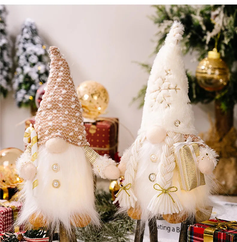 Glowing Gnome Christmas Faceless Doll 30cm Tree Decorations 2025 Night Light Xmas Gift Navidad 2023 New Year Home Decor