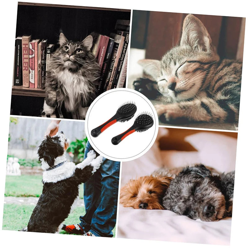 Double Sided Dog Brush Two Sided Pin Bristle Pet Brush Pet Hair Comb Dense Bristle Brush Deshedding Dog Brush Dog Pin Brush