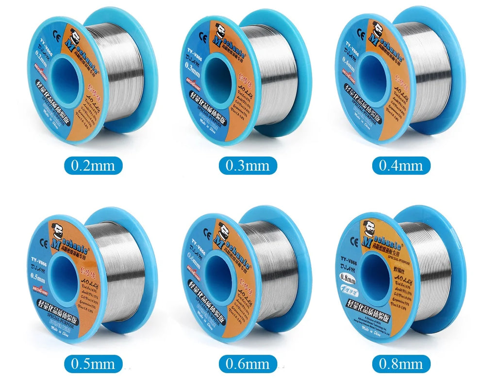 MECHANIC TY-V866 40g Mild Rosin Core 183℃ Melting Point 0.2-0.8mm High Purity Environmental Solder Wire Welding Flux Iron Cable