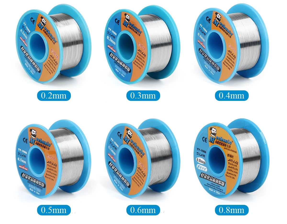 MECHANIC TY-V866 40g Mild Rosin Core 183℃ Melting Point 0.2-0.8mm High Purity Environmental Solder Wire Welding Flux Iron Cable