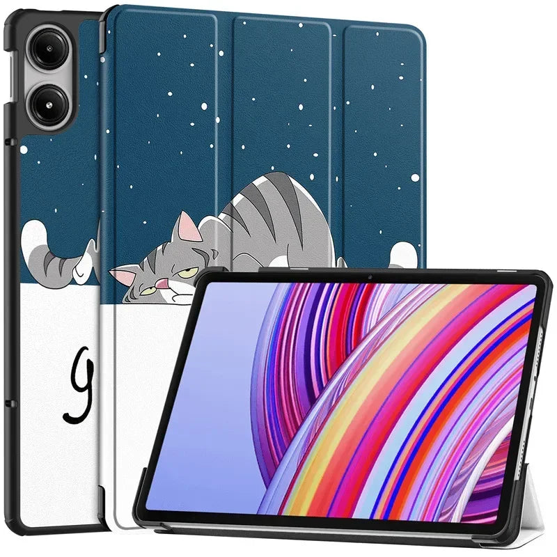 For Xiaomi Redmi Pad Pro 2024 Folding Flip Stand Case Funda for Red Mi Pad Pro 12.1 POCO Pad 12 1 Tablet Cover with Auto Sleep