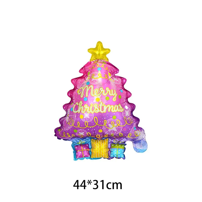 Christmas Decoration Balloons Santa Claus Snowman Aluminum Foil Letter Balloon Banner Merry Christmas Theme Party Decor Supplies