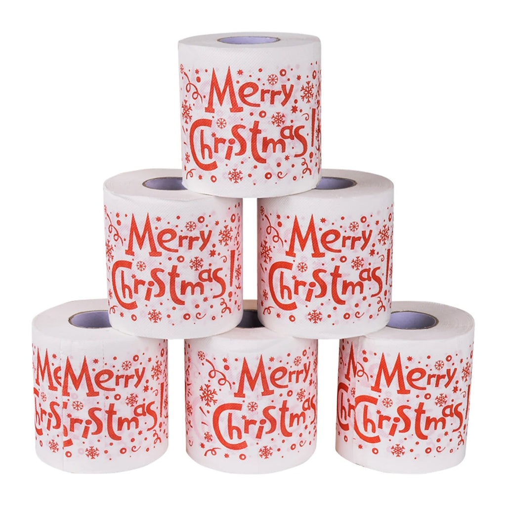 Merry Christmas Toilet Roll Paper Home Santa Claus Bath Toilet Roll Paper Christmas Supplies Xmas Tissue Roll Home New Year