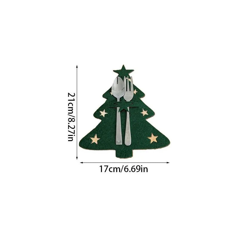 Pocket Christmas Cutlery Holder Santa Claus Knife Fork Christmas Tableware Wine Bottle Sleeves Cover Bag For Home Xmas Supplies
