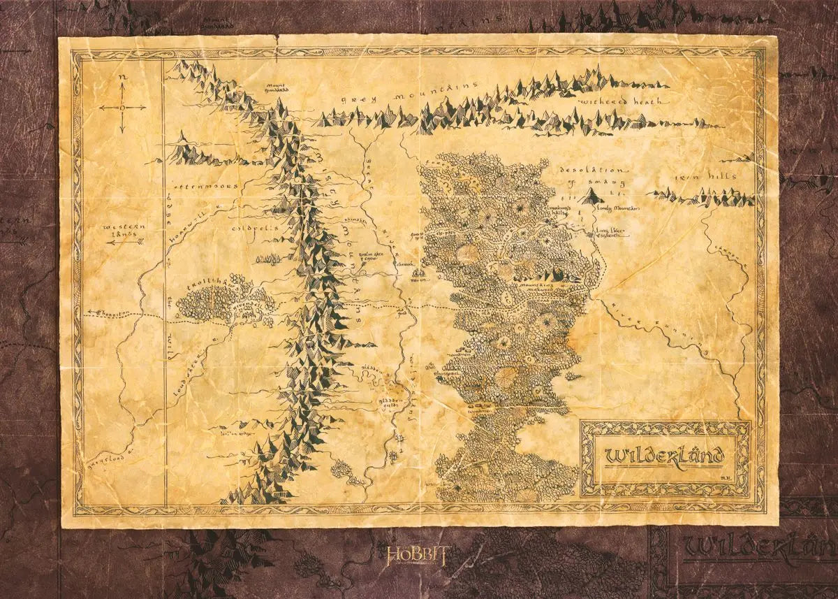 Vintage Middle-Earth Maps Map Canvas Painting Retro Middle-earth Map Canvas Abstract  Wall  Art  Picture Living Room  Art Decor