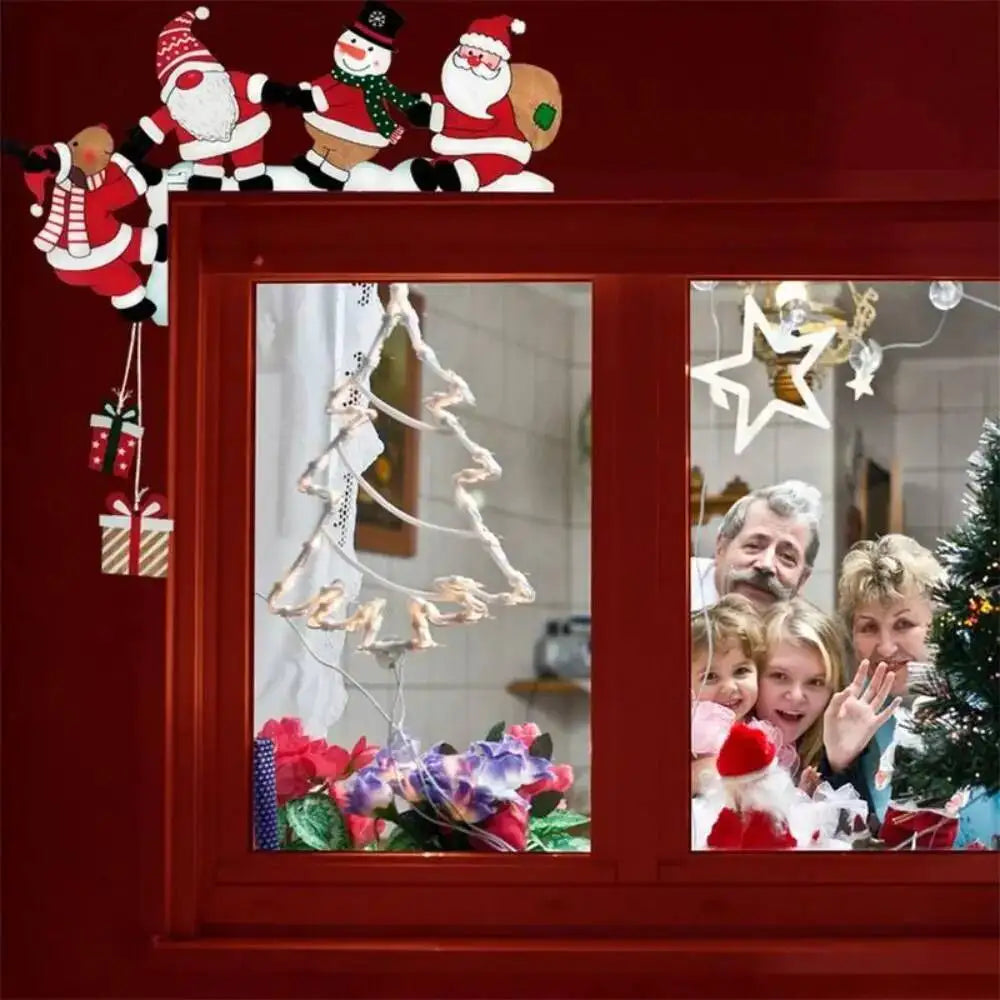 2026 New Wooden Santa Door Corner Decor Snowman Reindeer Pendant Christmas Cartoon Door Frame Decor Party Christmas Ornament