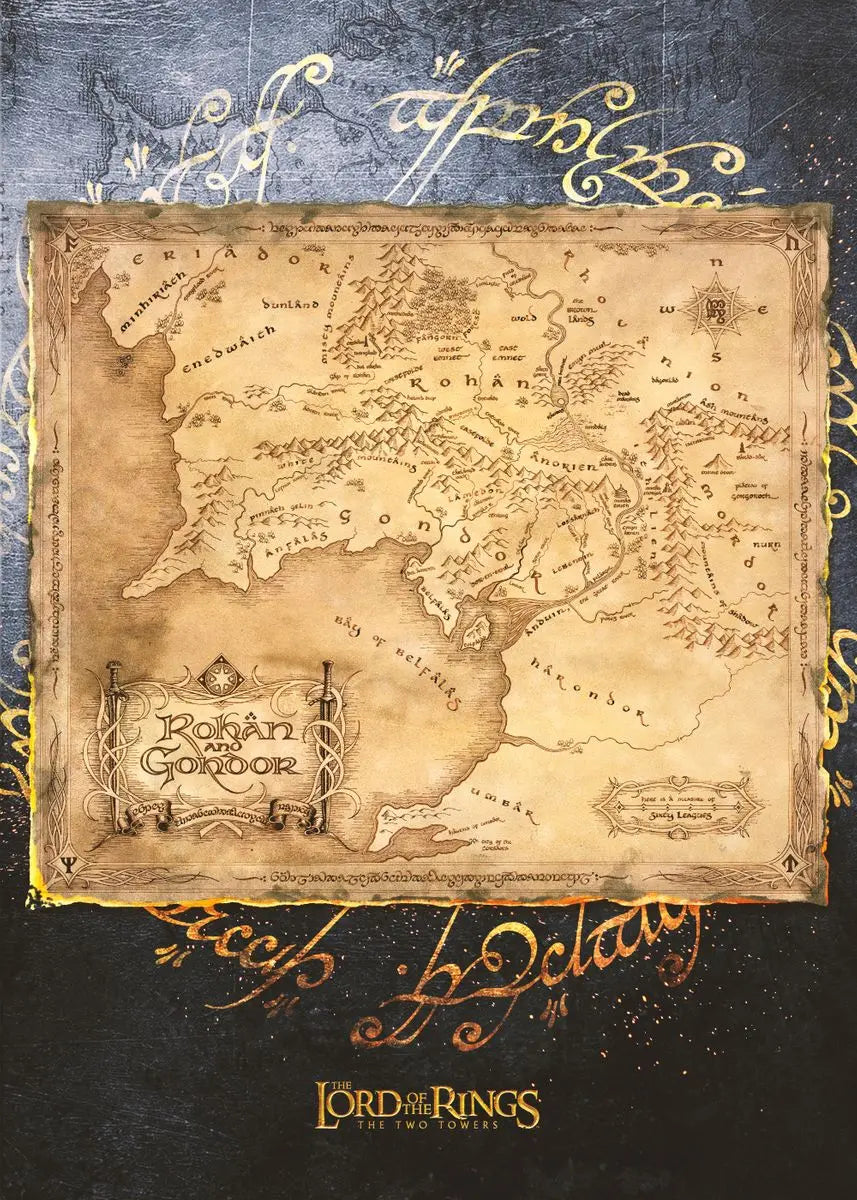 Vintage Middle-Earth Maps Map Canvas Painting Retro Middle-earth Map Canvas Abstract  Wall  Art  Picture Living Room  Art Decor