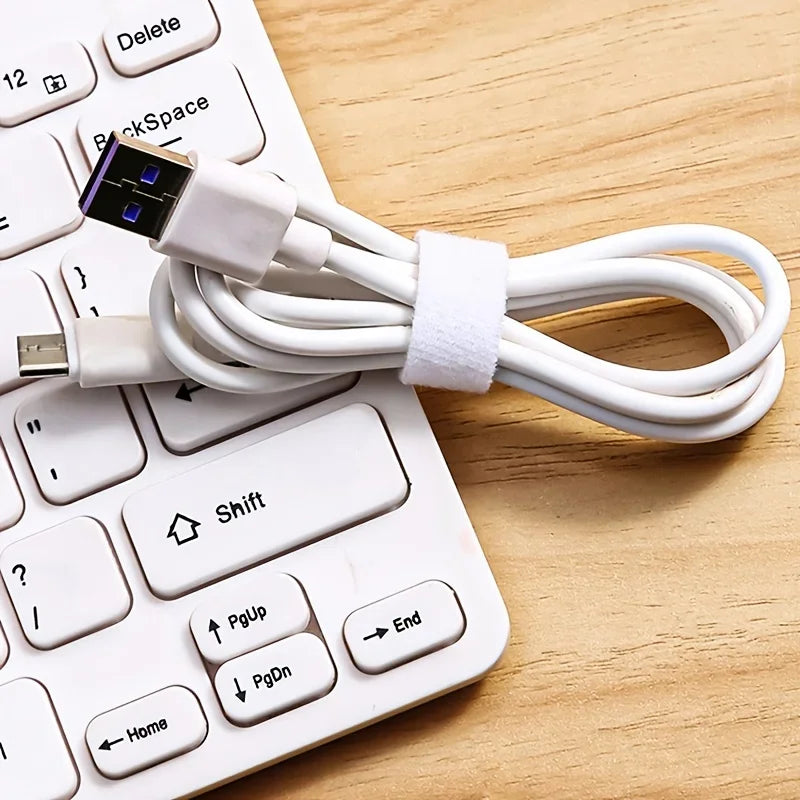 1PC Data Cable Management Strap Reusable Detachable Can Be Cut Freely Multifunctional Velcro Strap Fixed Storage Accessories