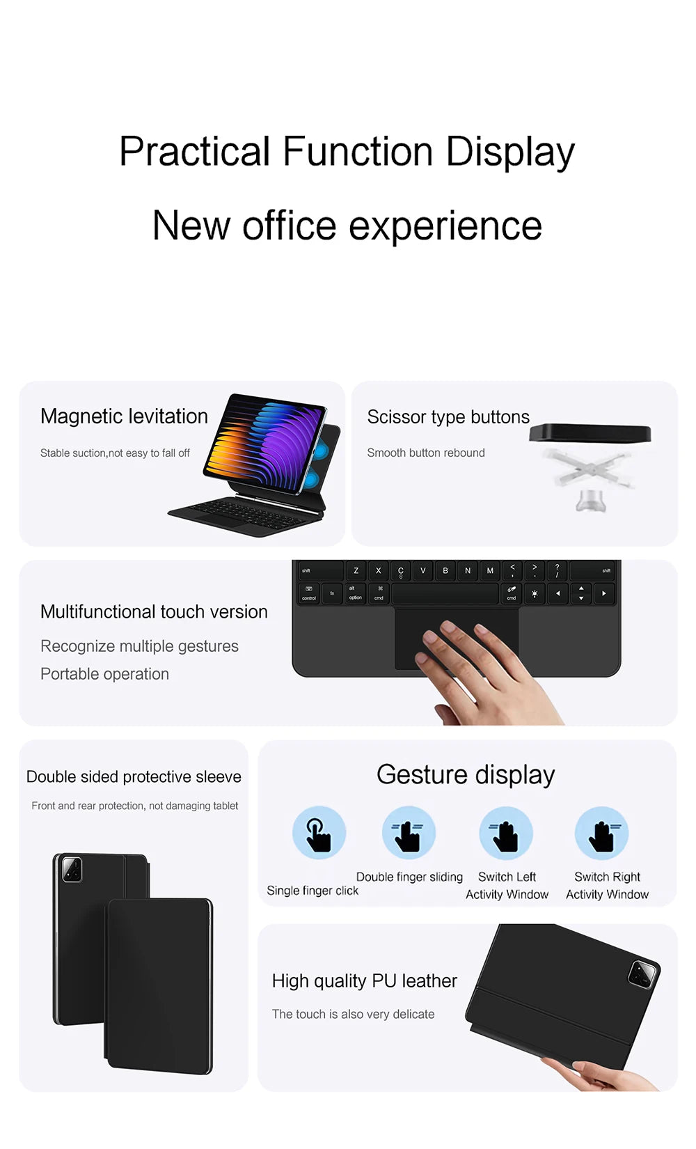 Magic Keyboard Folio For Xiaomi Pad 7 2024 Mi Pad 7 Pro 11.2" Tablet Smart Case Portuguese Spanish Korean French keyboard cover