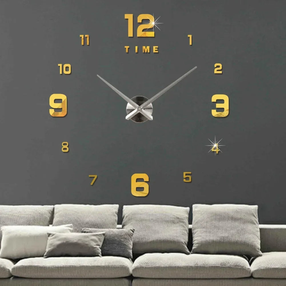 Luminous Decoration Digital Wall Clock Homes DIY Watches Frameless Decoration for Bedroom Families Living Room Stereo Led