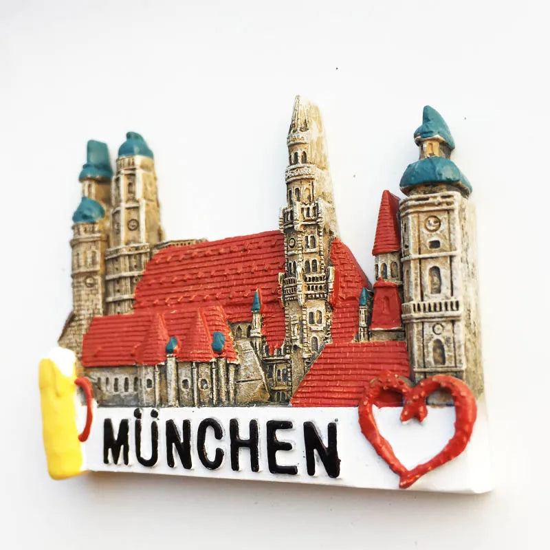 Germany Munchen 3D Fridge Magnets Tourism Souvenir Refrigerator Magnetic Sticker Collection Handicraft Gift