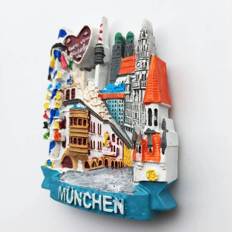 Germany Munchen 3D Fridge Magnets Tourism Souvenir Refrigerator Magnetic Sticker Collection Handicraft Gift