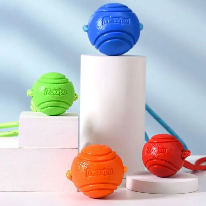 Dog Ball Toys Bouncy Rubber Ball Chew Toys Pet Dog Toy Ball with String Interactive Toys for Big Dog Puppy Games Toys