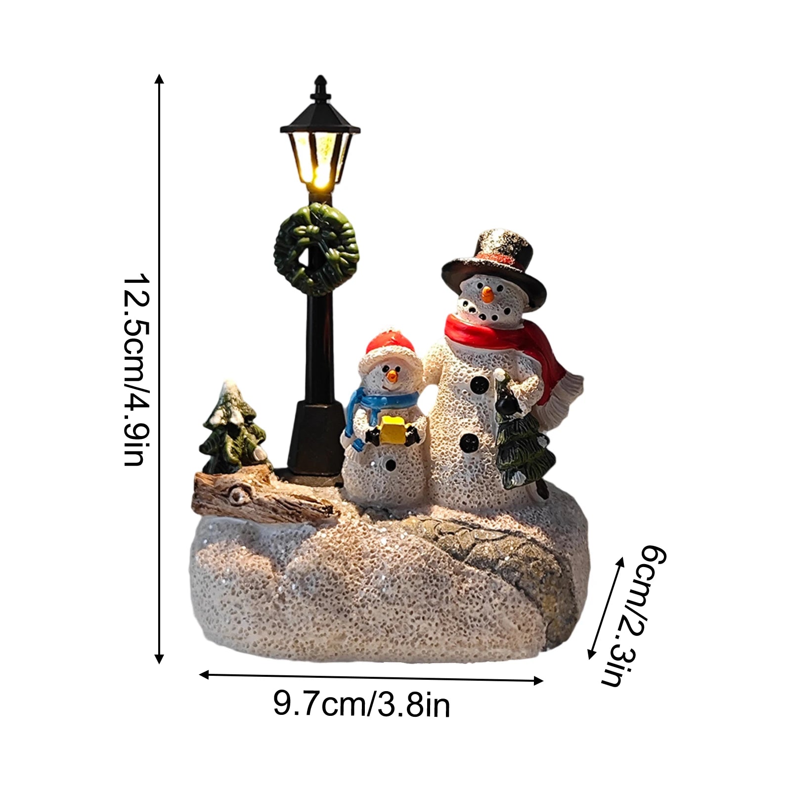 2025 New Christmas Decorations Luminous Old Man Snowman Elk Desktop Ornaments Resin Crafts Party Office Decoration Holiday Gift