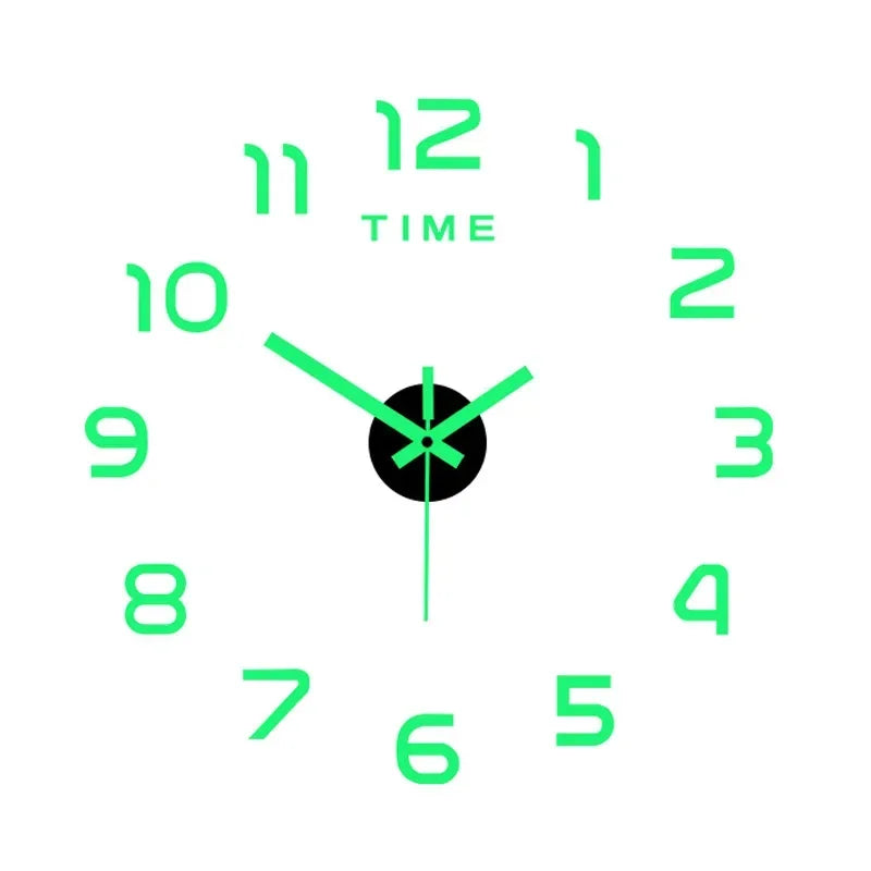 Luminous Decoration Digital Wall Clock Homes DIY Watches Frameless Decoration for Bedroom Families Living Room Stereo Led
