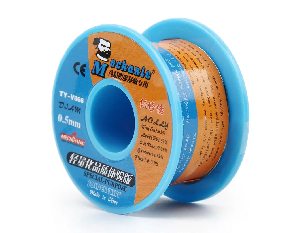 MECHANIC TY-V866 40g Mild Rosin Core 183℃ Melting Point 0.2-0.8mm High Purity Environmental Solder Wire Welding Flux Iron Cable