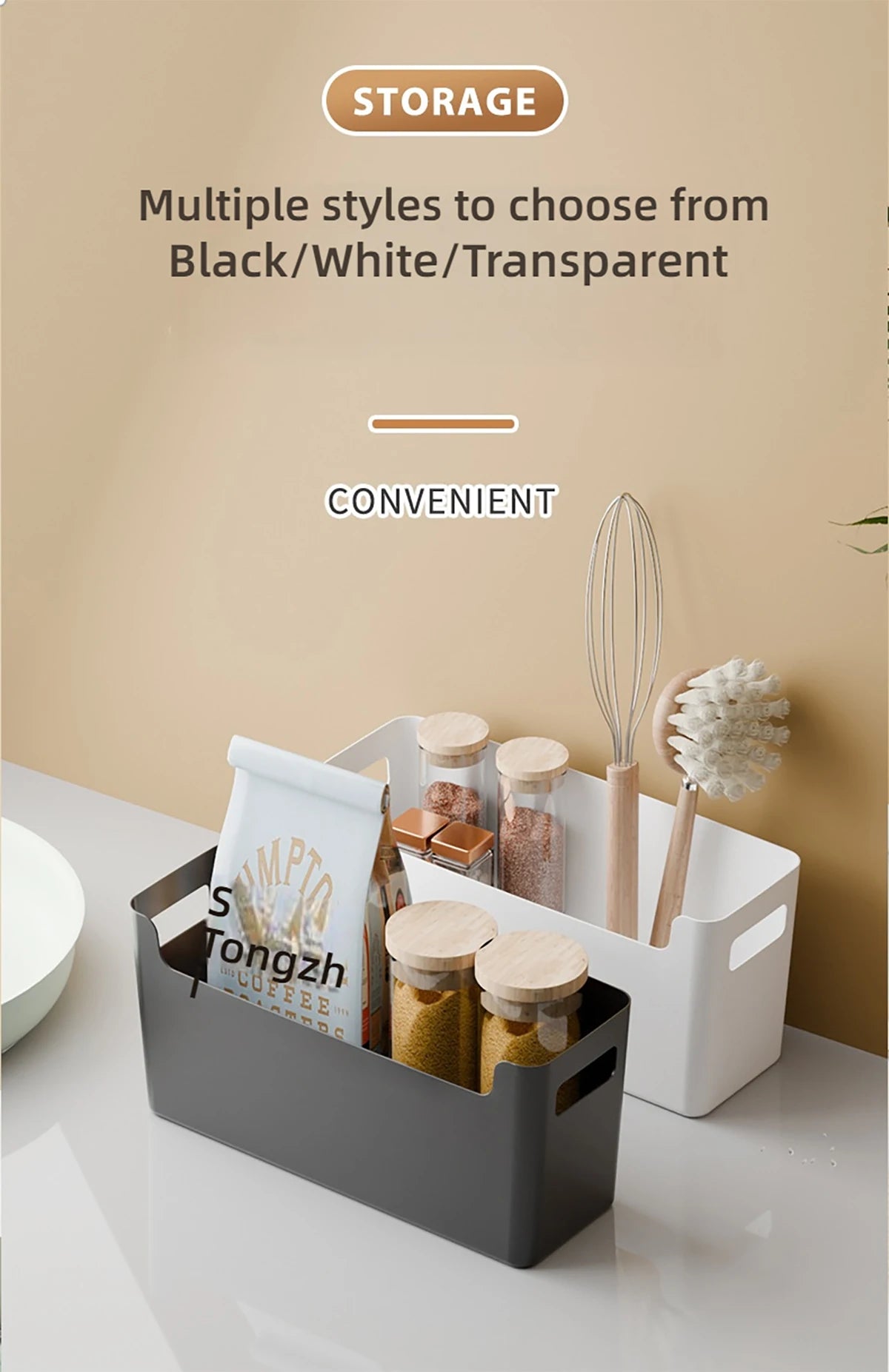 Minimalist White PP Wall-Mounted Storage Box - Self-Adhesive Cabinet Door Organizer for Kitchen, Space Saving Design (No Tools）