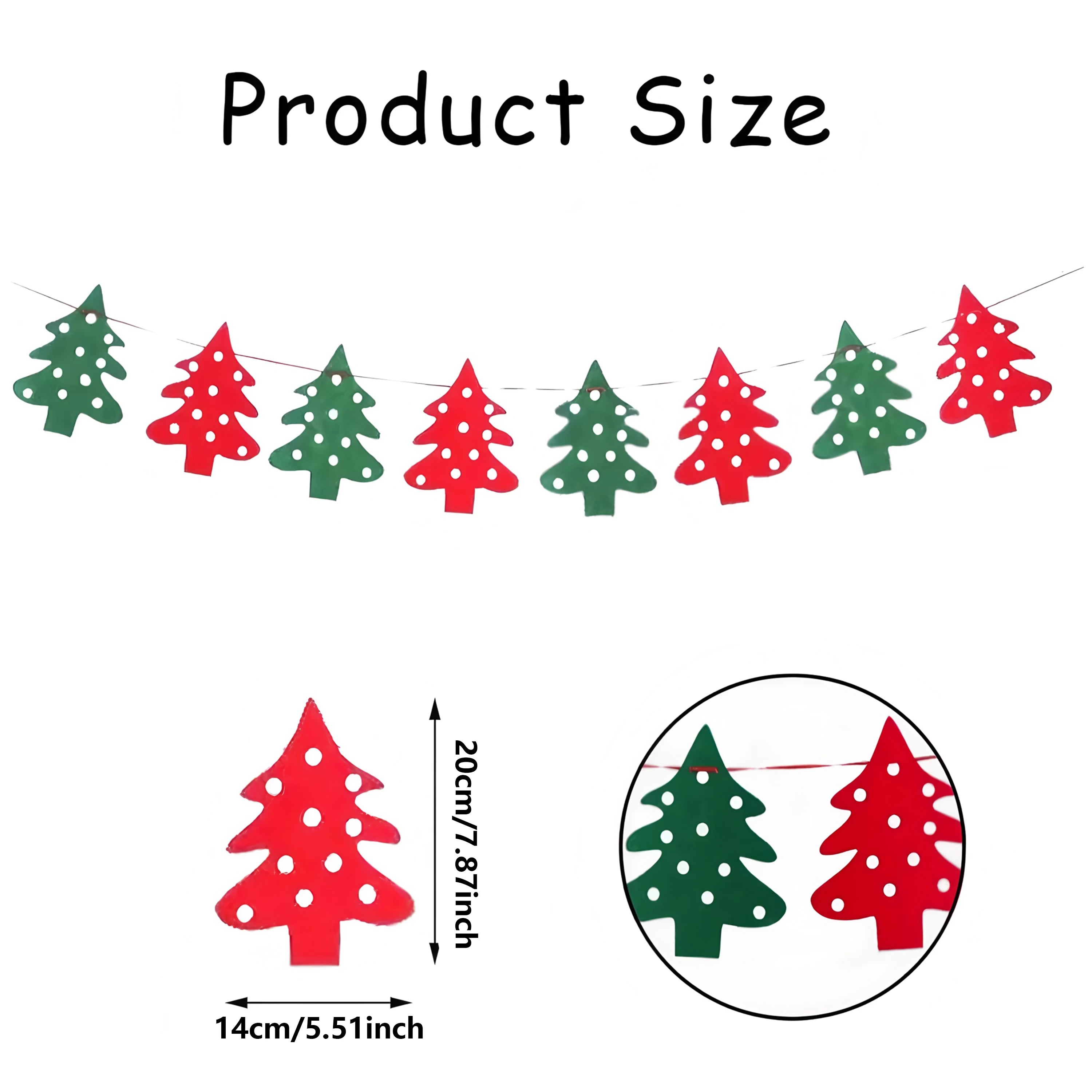 A set of Christmas decorations, flags, home decoration, holiday party supplies, 8 pieces of felt cloth, tree flags.