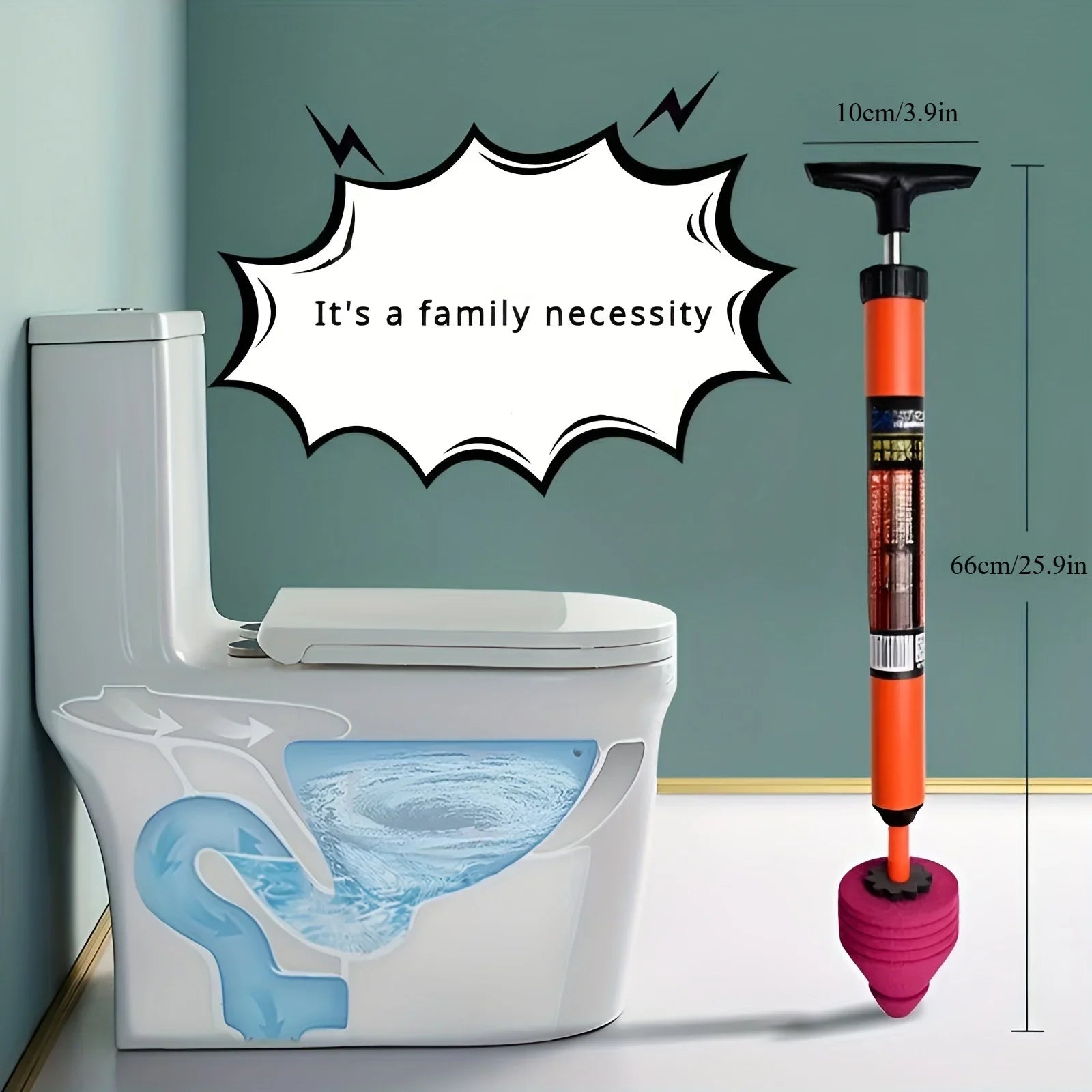 Unblock Toilet High Pressure One Shot Toilet Pipe Plunger Cleaner Silicone Quickly Home Toilet Sewer Dredging Plunger Wc pump