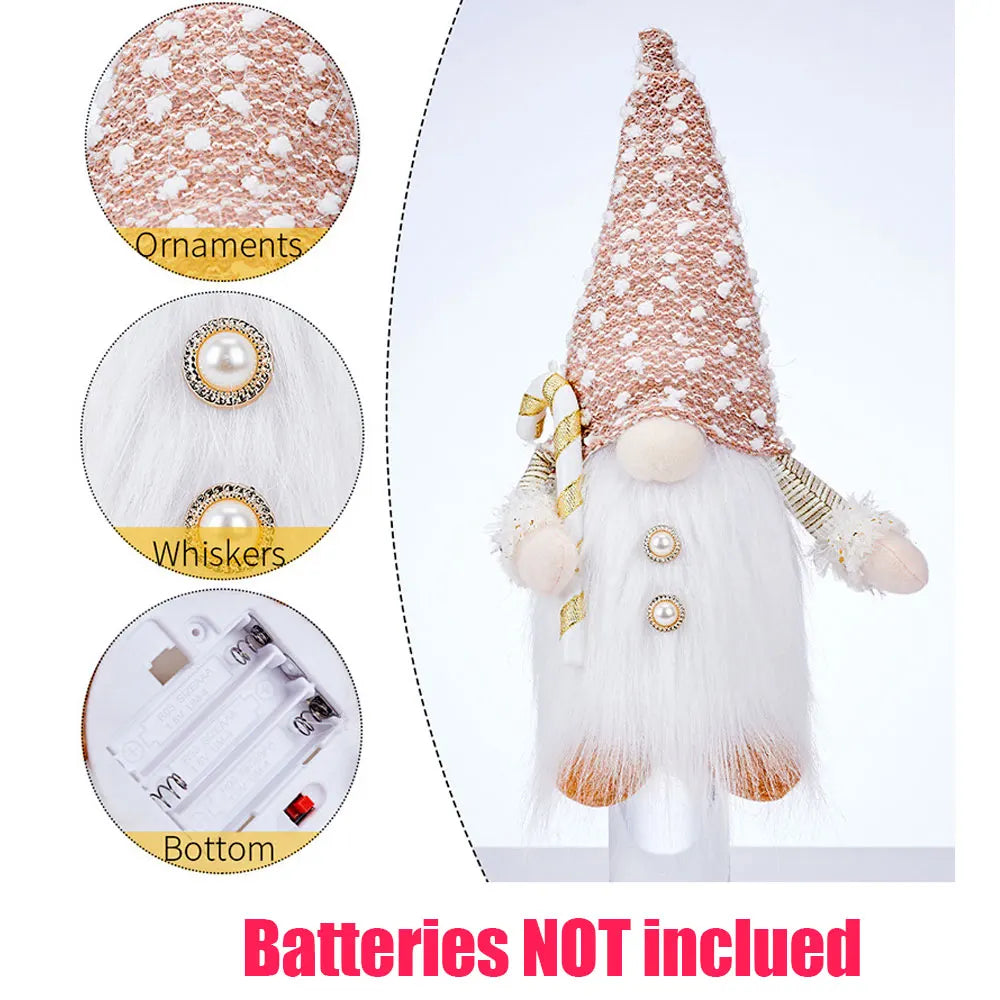 Glowing Gnome Christmas Faceless Doll 30cm Tree Decorations 2025 Night Light Xmas Gift Navidad 2023 New Year Home Decor