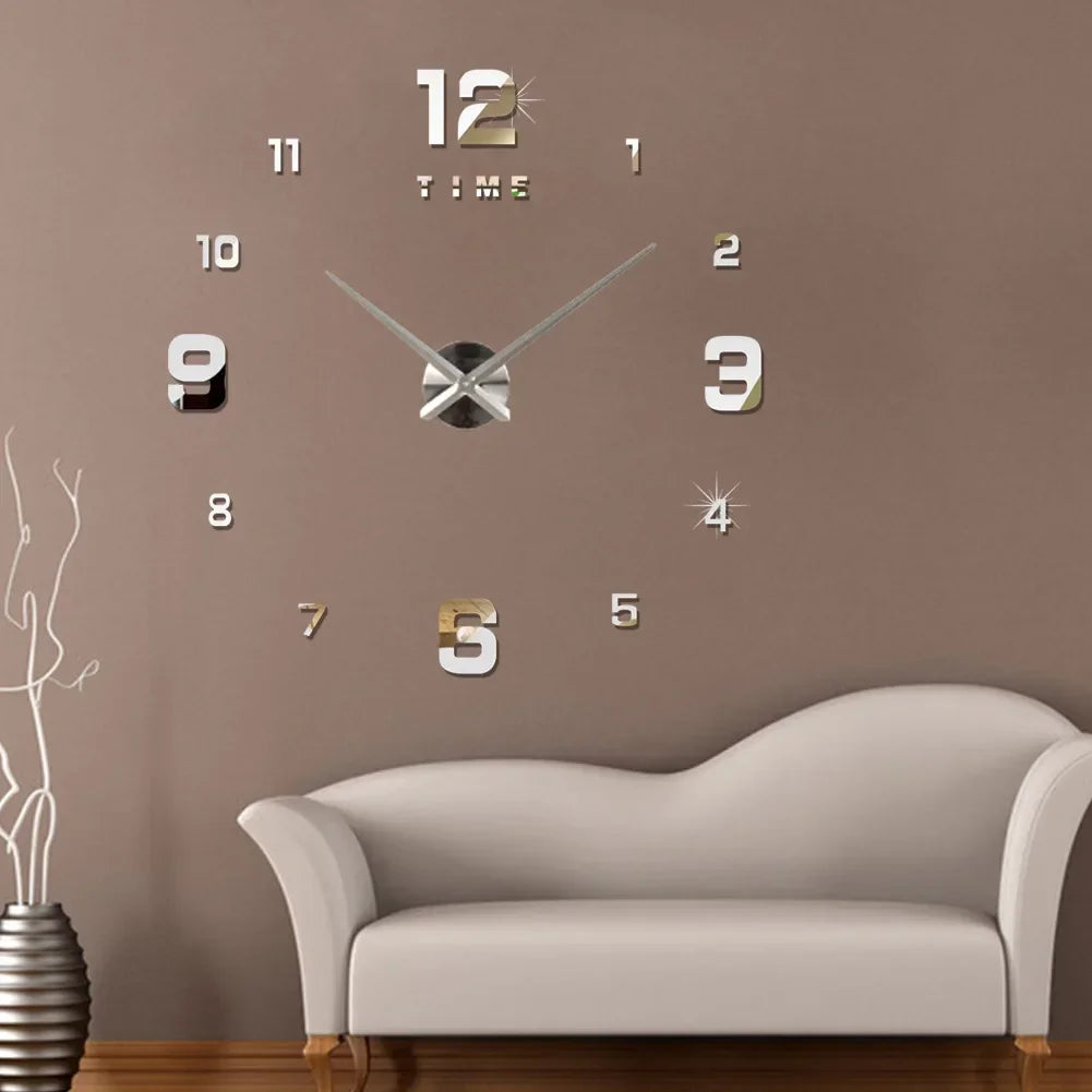 Luminous Decoration Digital Wall Clock Homes DIY Watches Frameless Decoration for Bedroom Families Living Room Stereo Led