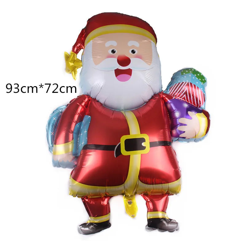 Christmas Decoration Balloons Santa Claus Snowman Aluminum Foil Letter Balloon Banner Merry Christmas Theme Party Decor Supplies