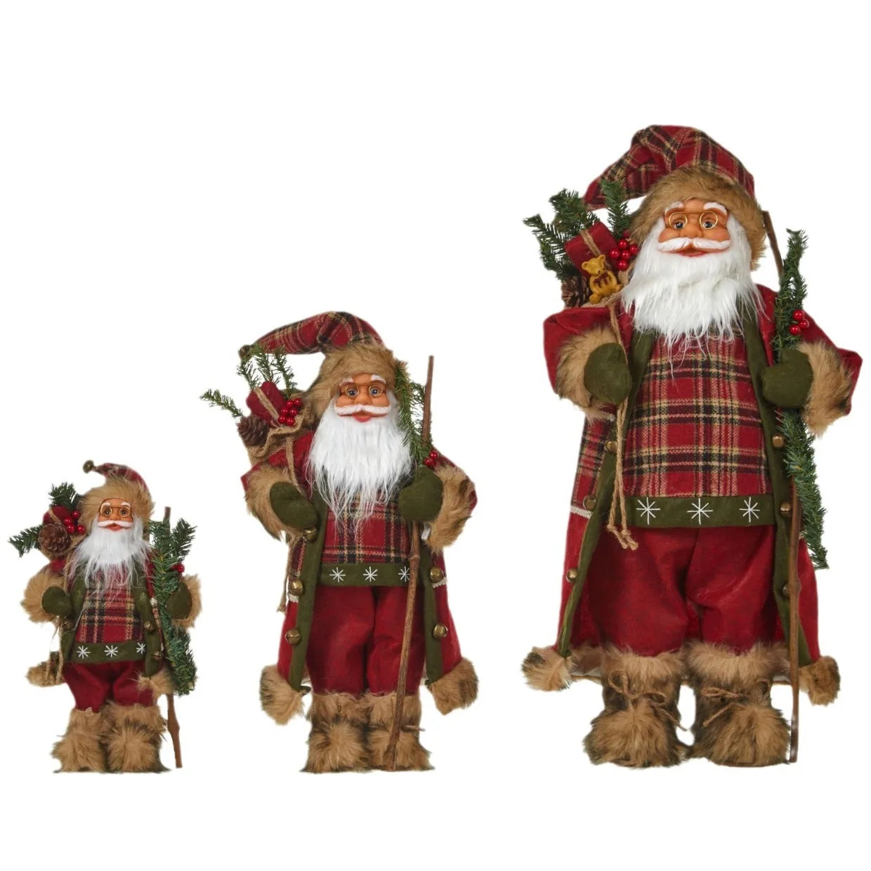 1pc Santa Claus Christmas Ornament - 12.6 inch Plastic Bird 3D Statue, Classic Holiday Decoration for Home and Kitchen, No Feath