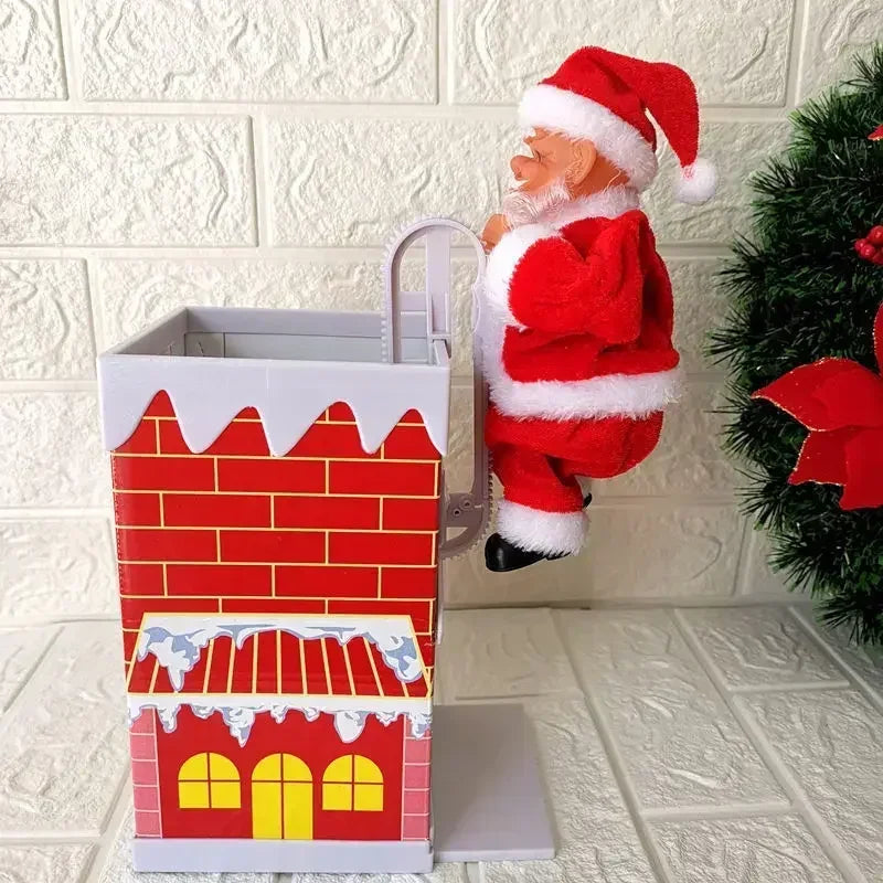 Christmas Decoration Electric Ladder Santa Claus Climbing Beads Santa Claus Children's Gift Mall Christmas Tree Decoration